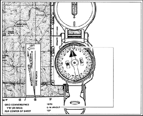 Figure 11-1. Topographic Map oriented with 11 degrees west declination.